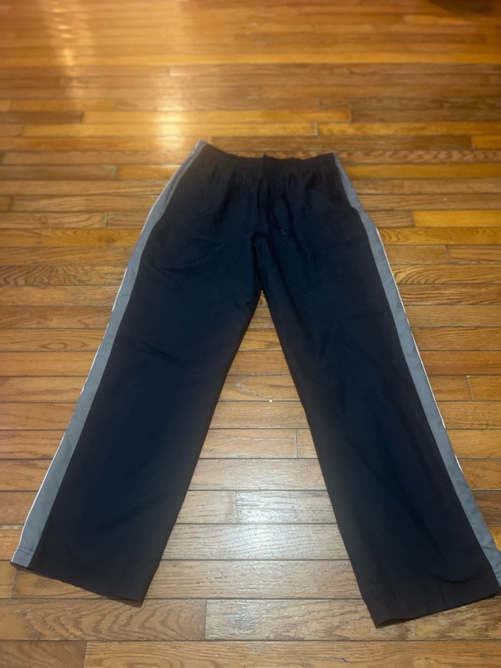 Reebok Black Athletic Track Pants with Gray Mesh Lining